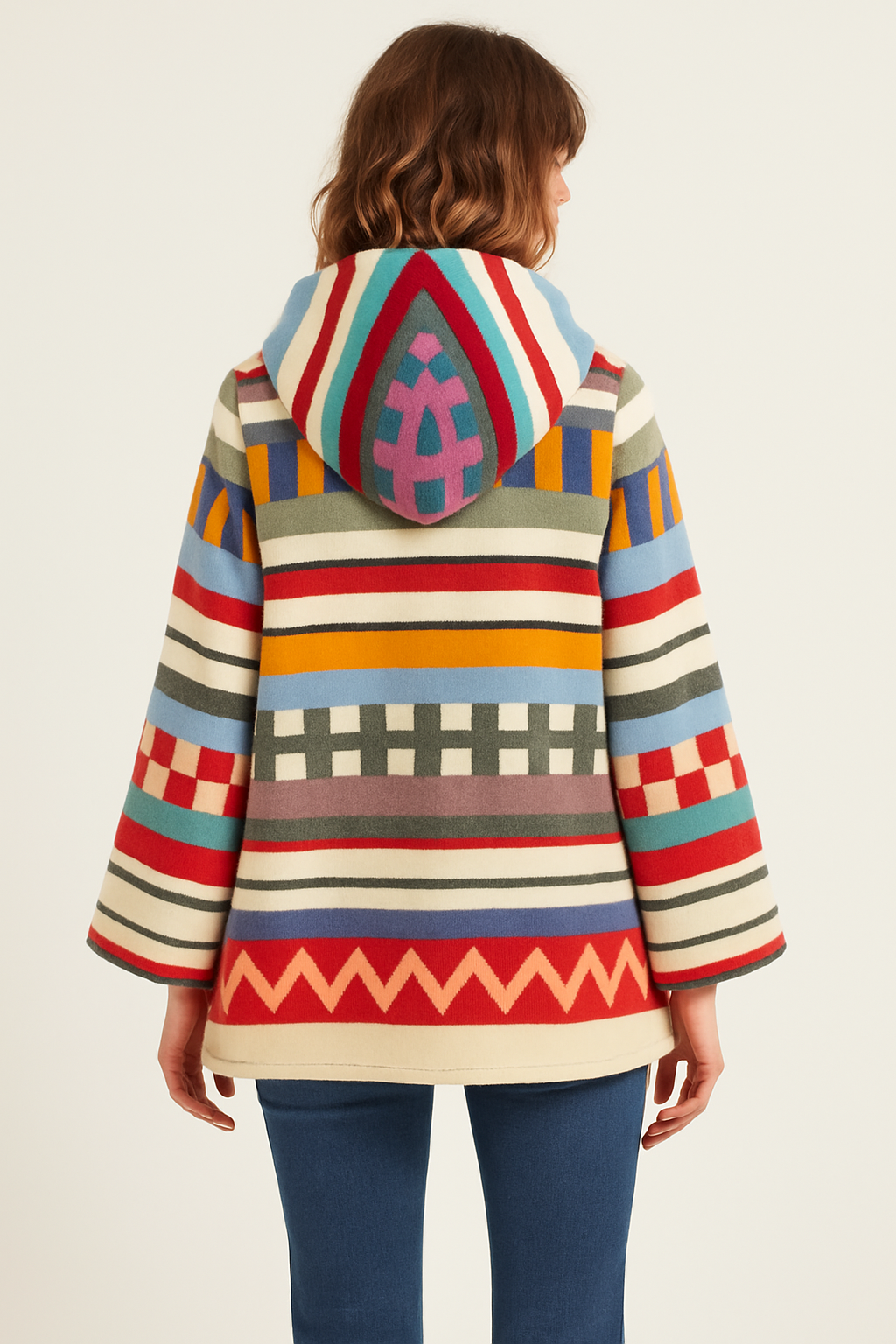 Tamiami Trail Classic Cloak – Handmade 100% Wool Poncho with Hood | Patagonian Desert Style by Pinnacle Vista