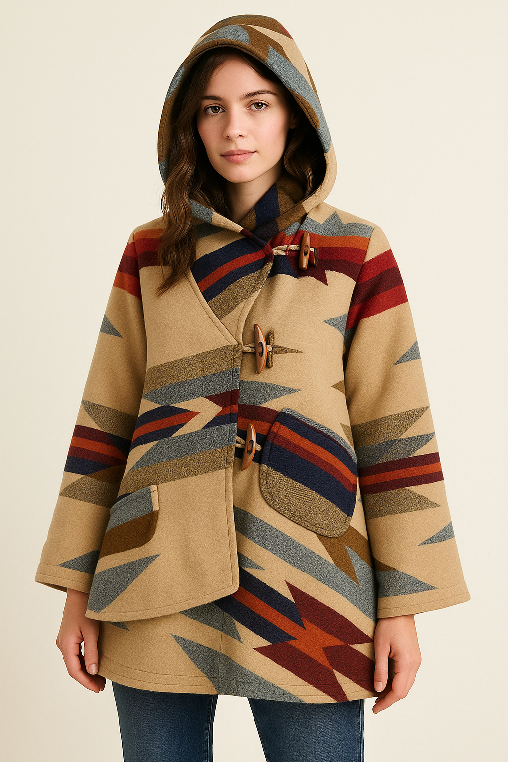 Stylish handmade wool poncho for women – soft, warm, and ideal for cold-weather outfits