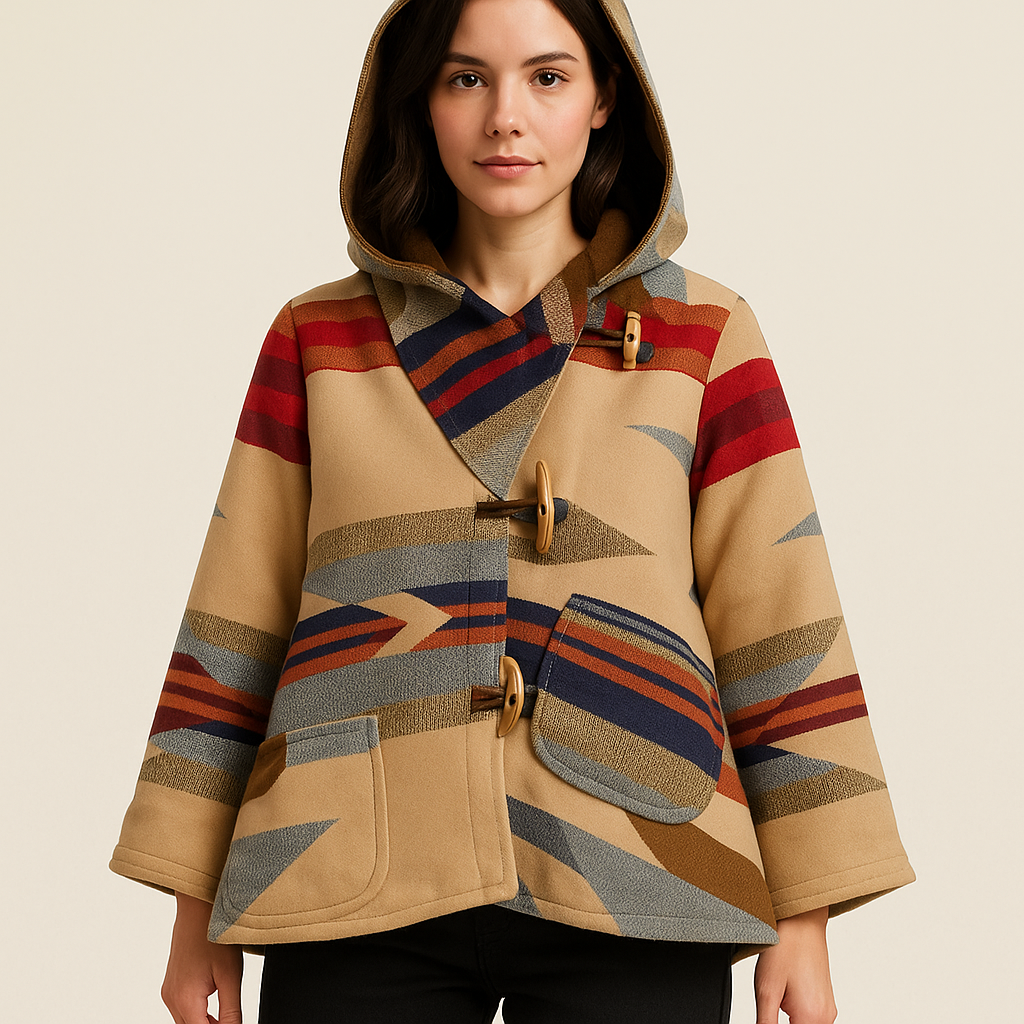 Pinnacle Vista. Women’s wool poncho in classic bohemian design