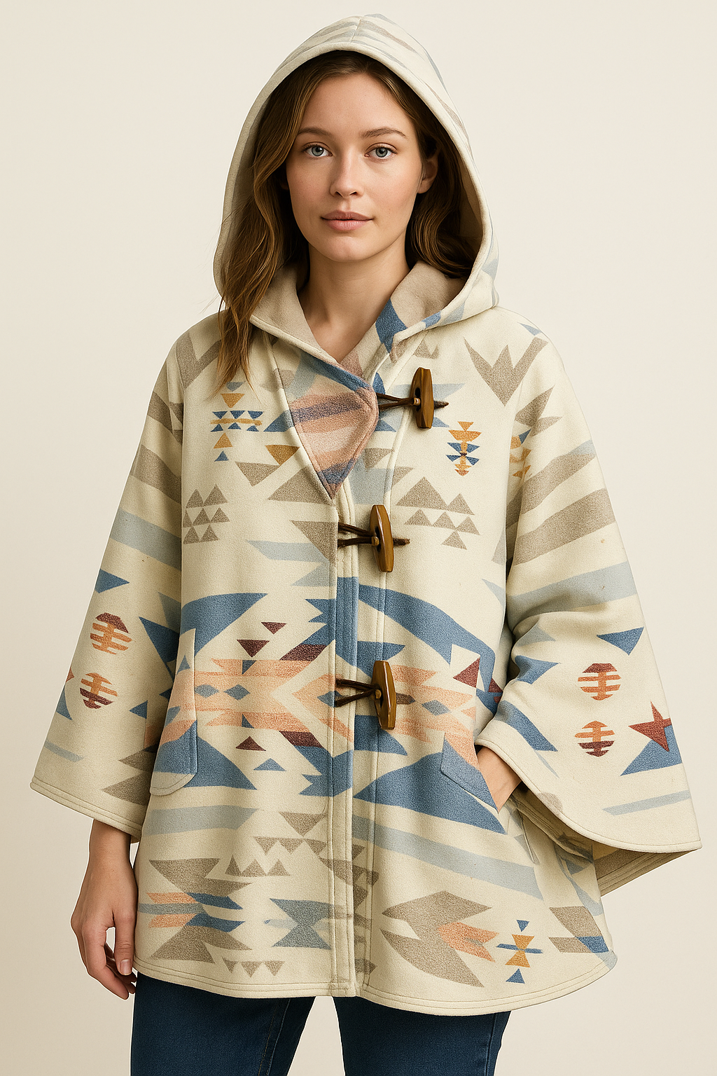 Cozy handmade wool poncho for winter fashion