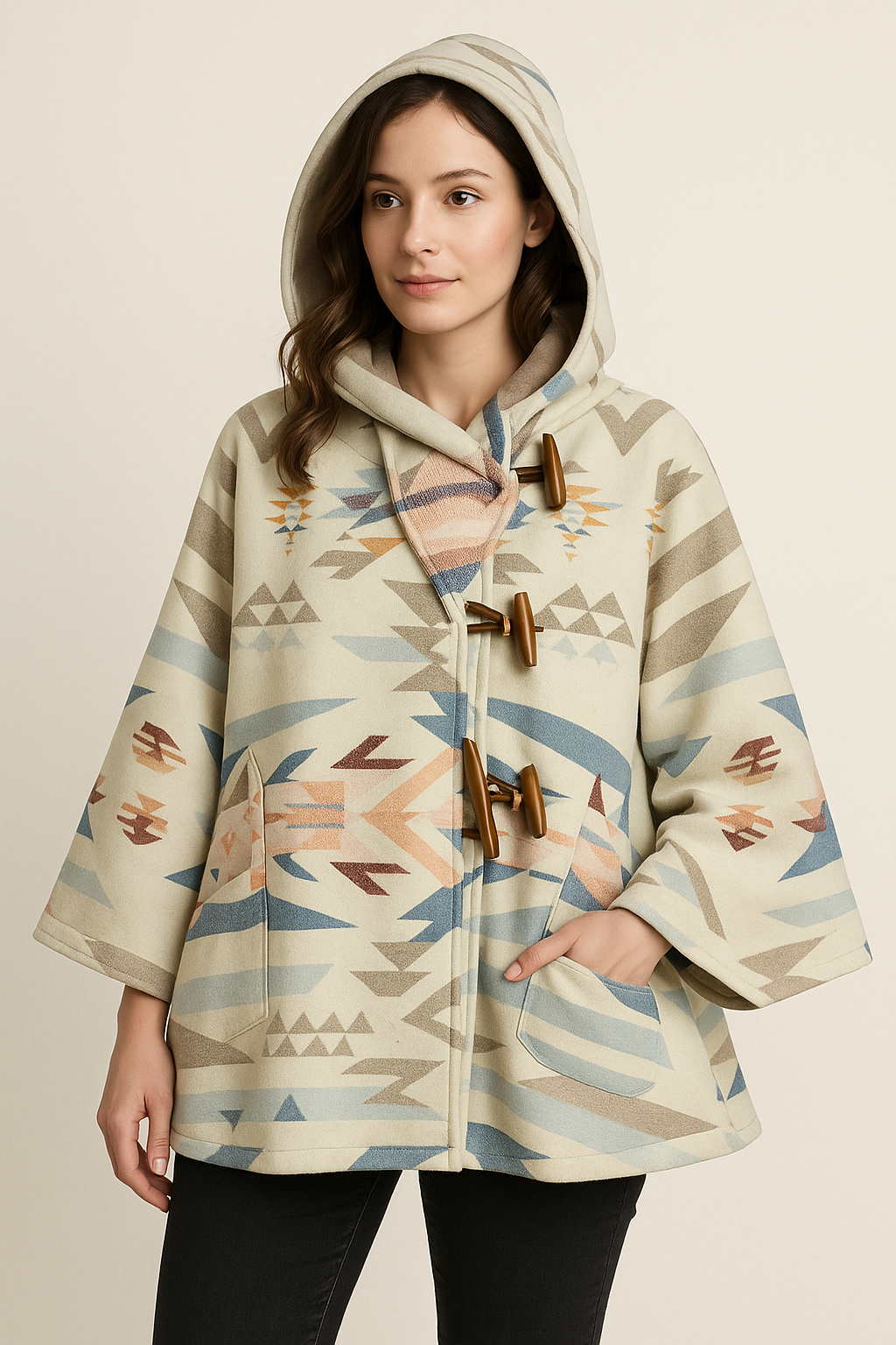 Pinnacle Vista. Lightweight wool poncho with minimalist style