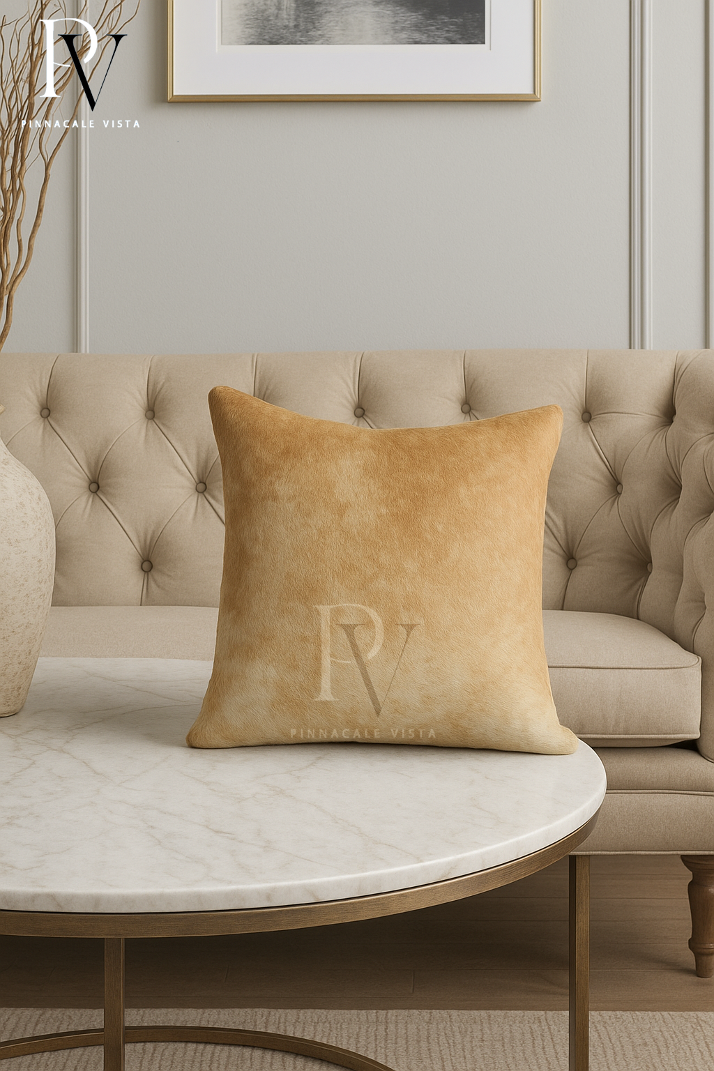 Brown & White Cowhide Pillow Covers – 16x16” Genuine Brazilian Leather Cushion Case | Hair-on Hide Rustic Modern Decor by Pinnacale Vista