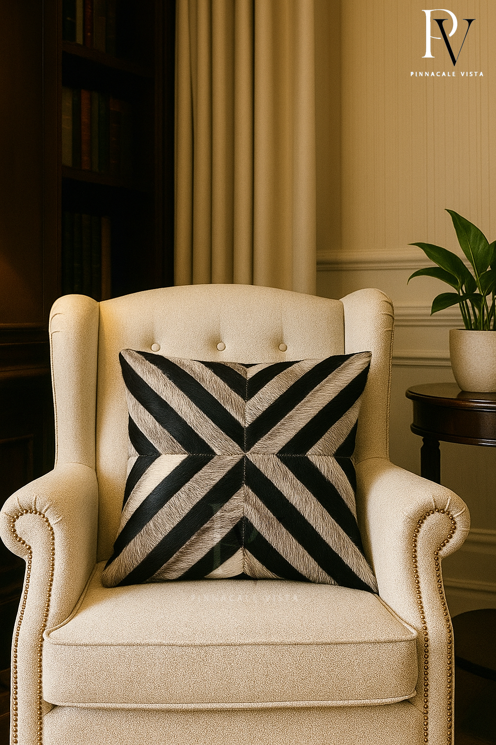 Black Gray White X-Pattern Cowhide Pillow Cover – 16x16” Brazilian Hair-on Leather Throw Cushion | Modern Rustic Decor by Pinnacale Vista
