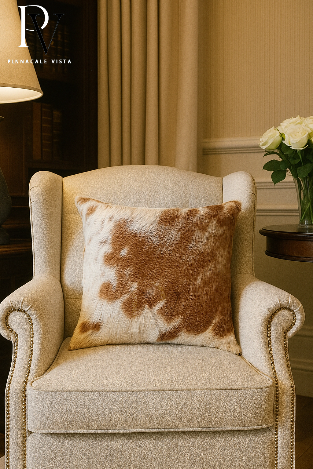 Tricolor Brown & White Cowhide Pillow Covers – 16x16” Genuine Brazilian Leather Cushion Case | Hair-on Hide Rustic Modern Decor by Pinnacle Vista