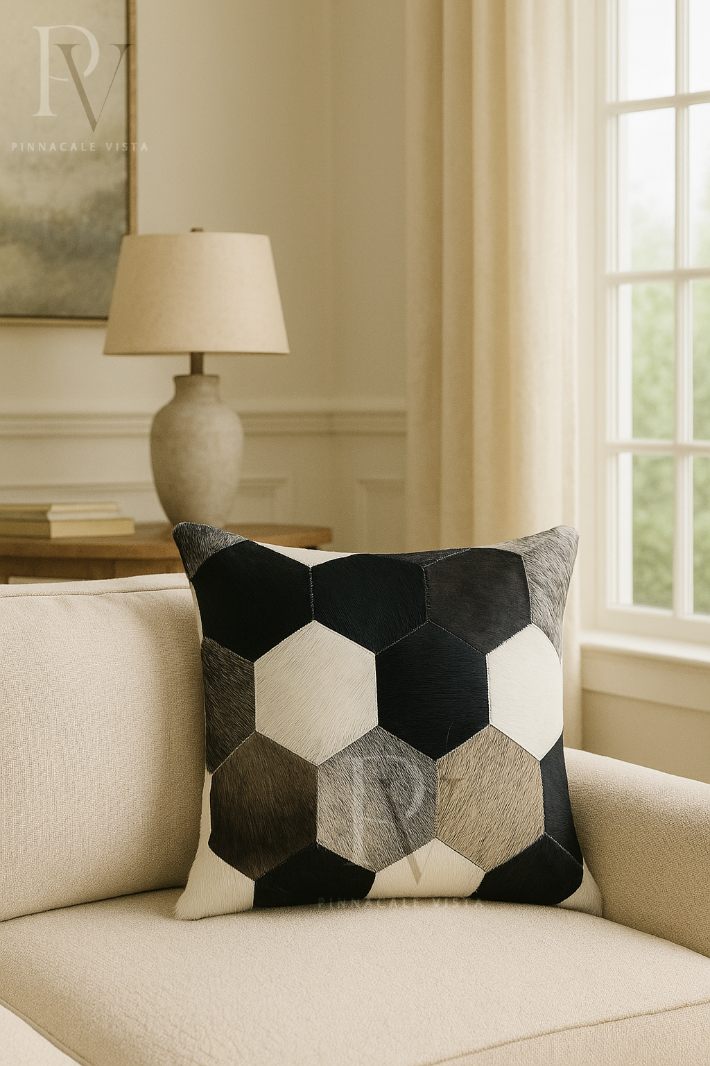 Tricolor Patchwork Cowhide Pillow Covers – 16x16” Real Brazilian Leather Cushion | Rustic Hair-on-Hide Throw Pillow by Pinnacle Vista