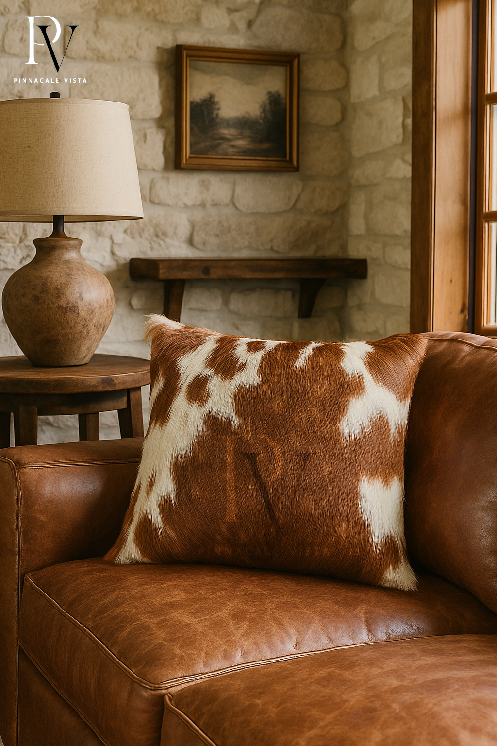 Tricolor Brown & White Cowhide Pillow Covers – 16x16” Genuine Brazilian Leather Cushion Case | Hair-on Hide Rustic Modern Decor by Pinnacle Vista