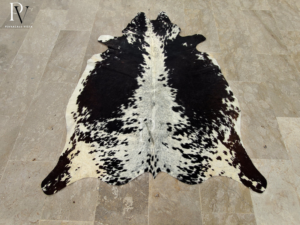 Genuine Brazilian Tricolor Cowhide Rug – Natural Hair-On Leather Area Rug 24.51 Sqft | Rustic & Modern Home Décor by Pinnacale Vista