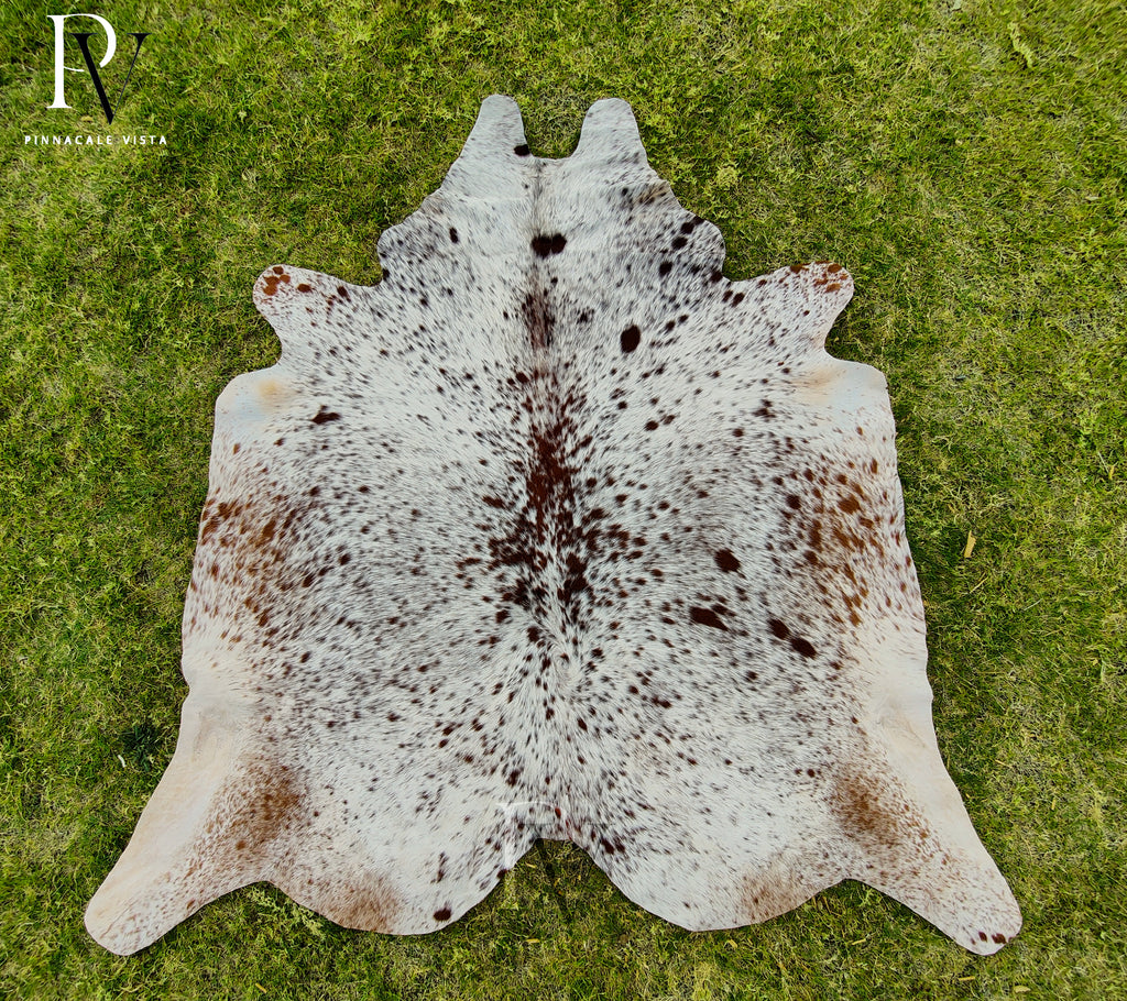 Real Brazilian Tricolor Cowhide Rug – Authentic Natural Cowskin Leather Area Rug 31.8 Sqft | Rustic Modern Decor by PinnacleVista
