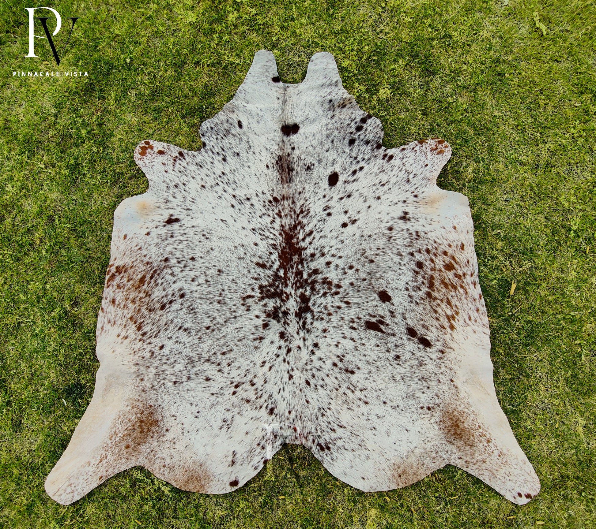 Real Brazilian Tricolor Cowhide Rug – Authentic Natural Cowskin Leather Area Rug 31.8 Sqft | Rustic Modern Decor by PinnacleVista