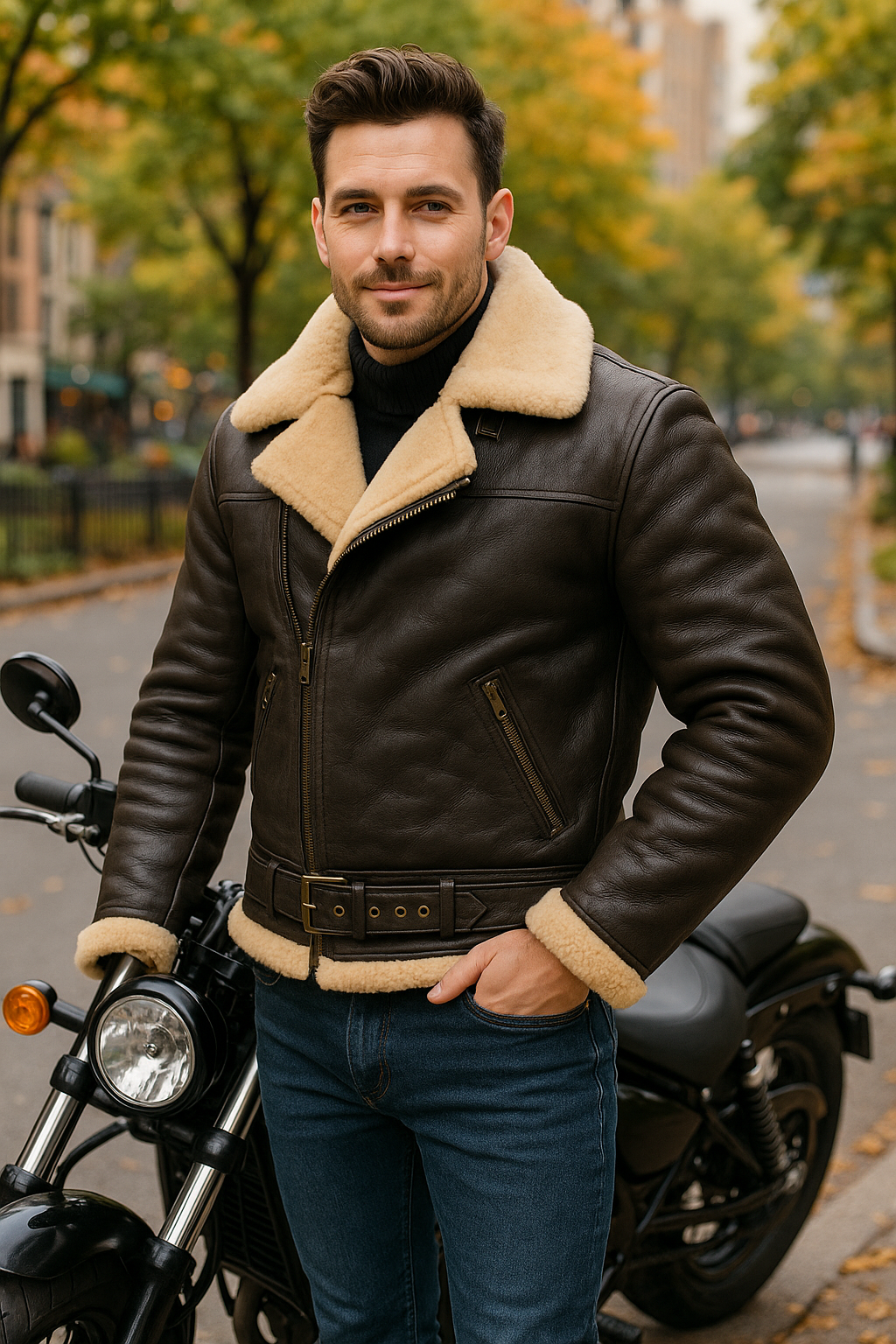 Men’s B3 RAF Shearling Leather Bomber Jacket | WWII Pilot Flight Aviator Coat – Pinnacle Vista