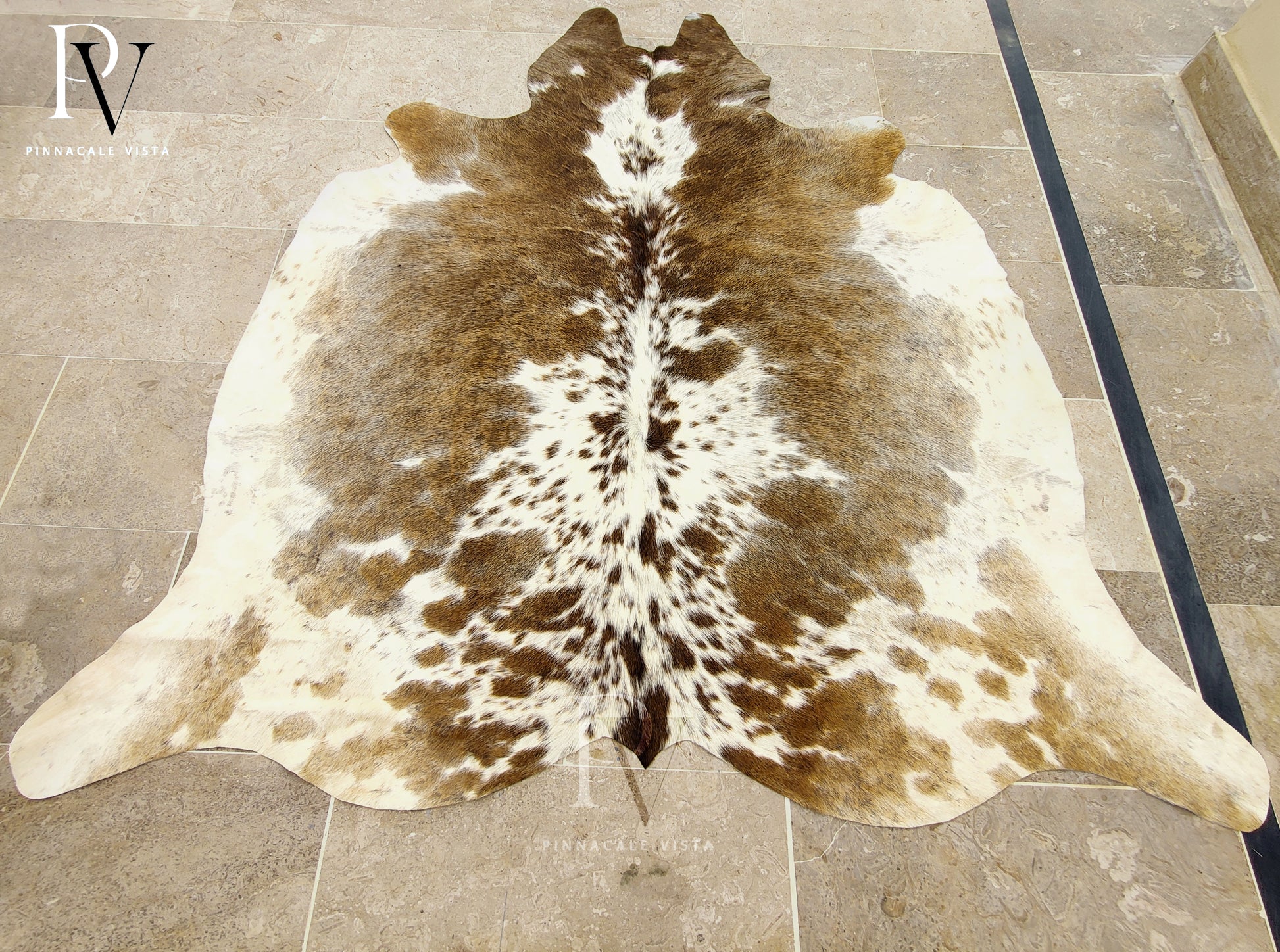 Real Brazilian Brindle Cowhide Rug – Large Exotic Natural Cowskin Leather Area Rug 32.94 Sqft | Rustic Farmhouse Decor by PinnacleVista