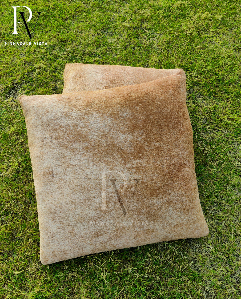 Brown & White Cowhide Pillow Covers – 16x16” Genuine Brazilian Leather Cushion Case | Hair-on Hide Rustic Modern Decor by Pinnacale Vista