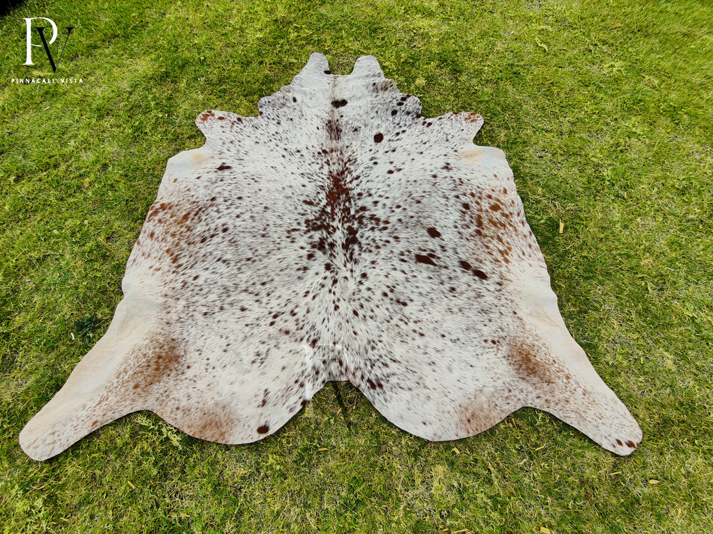 Real Brazilian Tricolor Cowhide Rug – Authentic Natural Cowskin Leather Area Rug 31.8 Sqft | Rustic Modern Decor by PinnacleVista