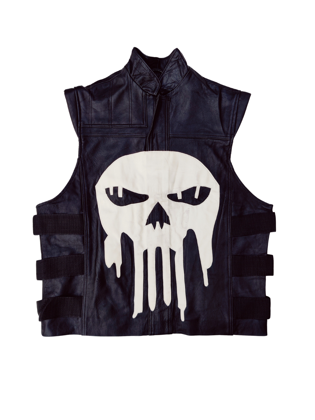 Men's Tactical Punisher Skull Leather Vest – John Bernthal Inspired Biker Jacket | Pinnacle Vista
