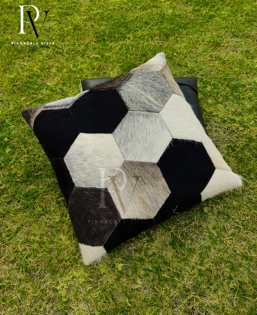 Tricolor Patchwork Cowhide Pillow Covers – 16x16” Real Brazilian Leather Cushion | Rustic Hair-on-Hide Throw Pillow by Pinnacle Vista