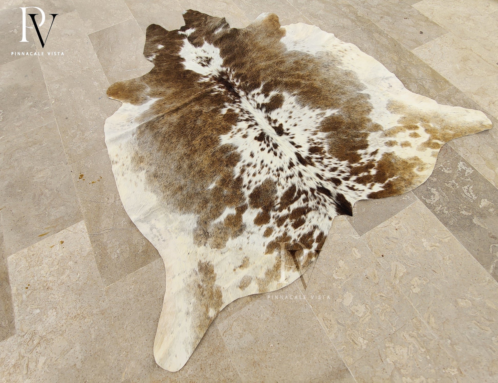 Real Brazilian Brindle Cowhide Rug – Large Exotic Natural Cowskin Leather Area Rug 32.94 Sqft | Rustic Farmhouse Decor by PinnacleVista