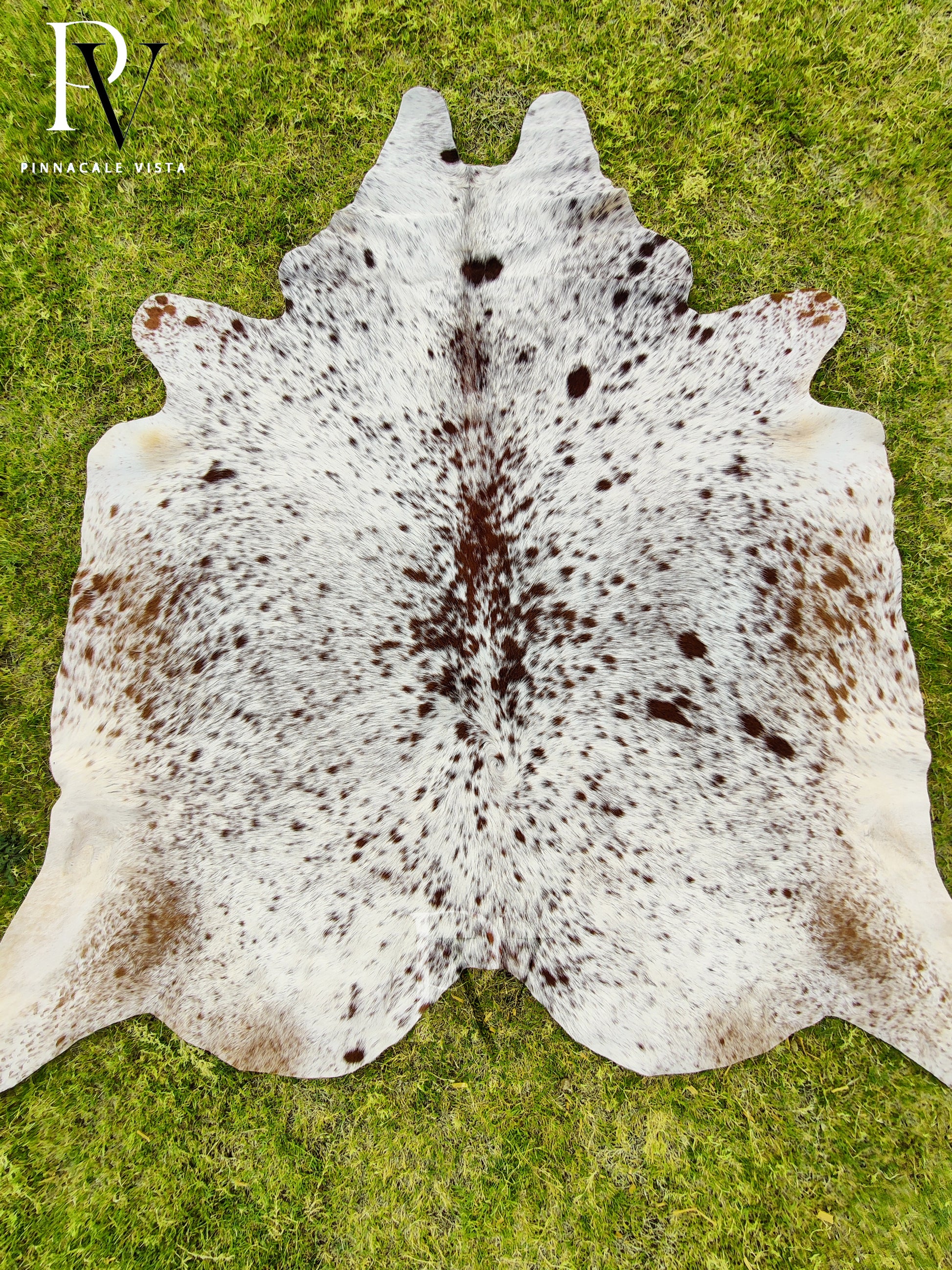 Real Brazilian Tricolor Cowhide Rug – Authentic Natural Cowskin Leather Area Rug 31.8 Sqft | Rustic Modern Decor by PinnacleVista
