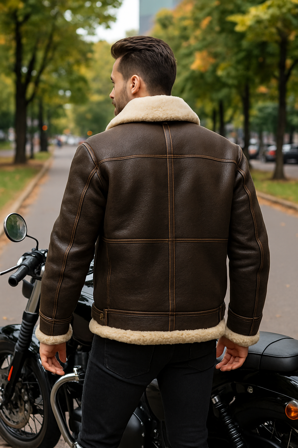 B3 Aviator Bomber Jacket – Real Sheepskin Leather RAF Flight Coat | WWII Pilot Shearling Jacket | Pinnacle Vista