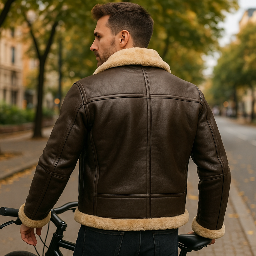 Men’s B3 RAF Bomber Jacket – Real Shearling & Sheepskin Leather | WWII Aviator Flight Coat | Reconditioned Vintage Style