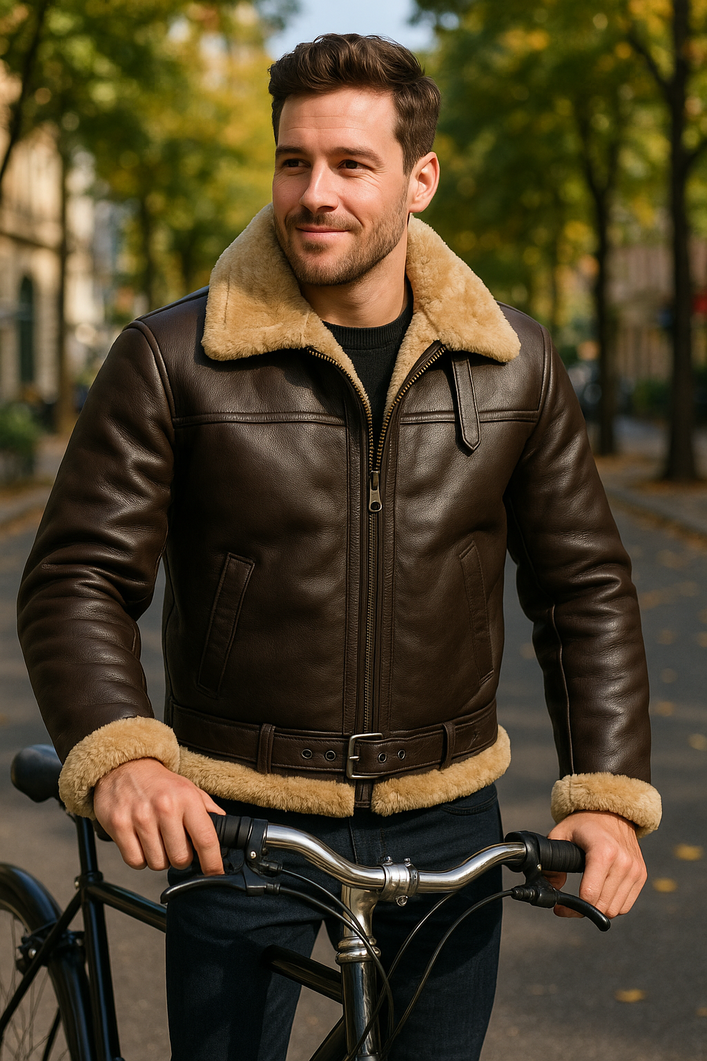 Men’s B3 RAF Bomber Jacket – Real Shearling & Sheepskin Leather | WWII Aviator Flight Coat | Reconditioned Vintage Style