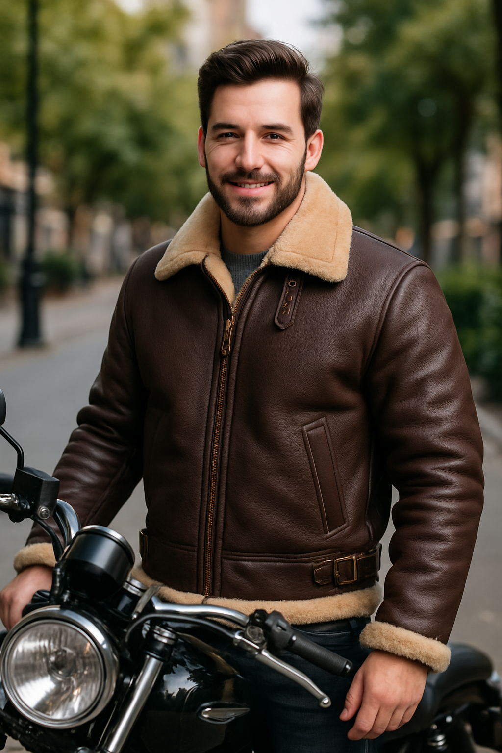 RAF Aviator Bomber Jacket – WWII Men’s Real Shearling & Sheepskin Leather Flight Coat | Battle of Britain Pilot Style