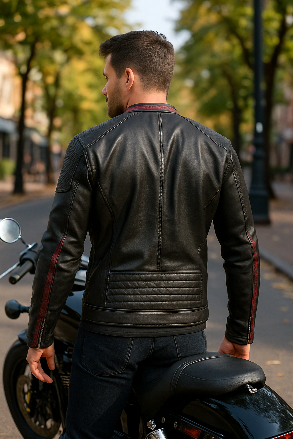 Mass Effect N7 Commander Shepard Leather Jacket for Men | Genuine Lambskin Black Motorcycle Gaming Jacket – Pinnacle Vista