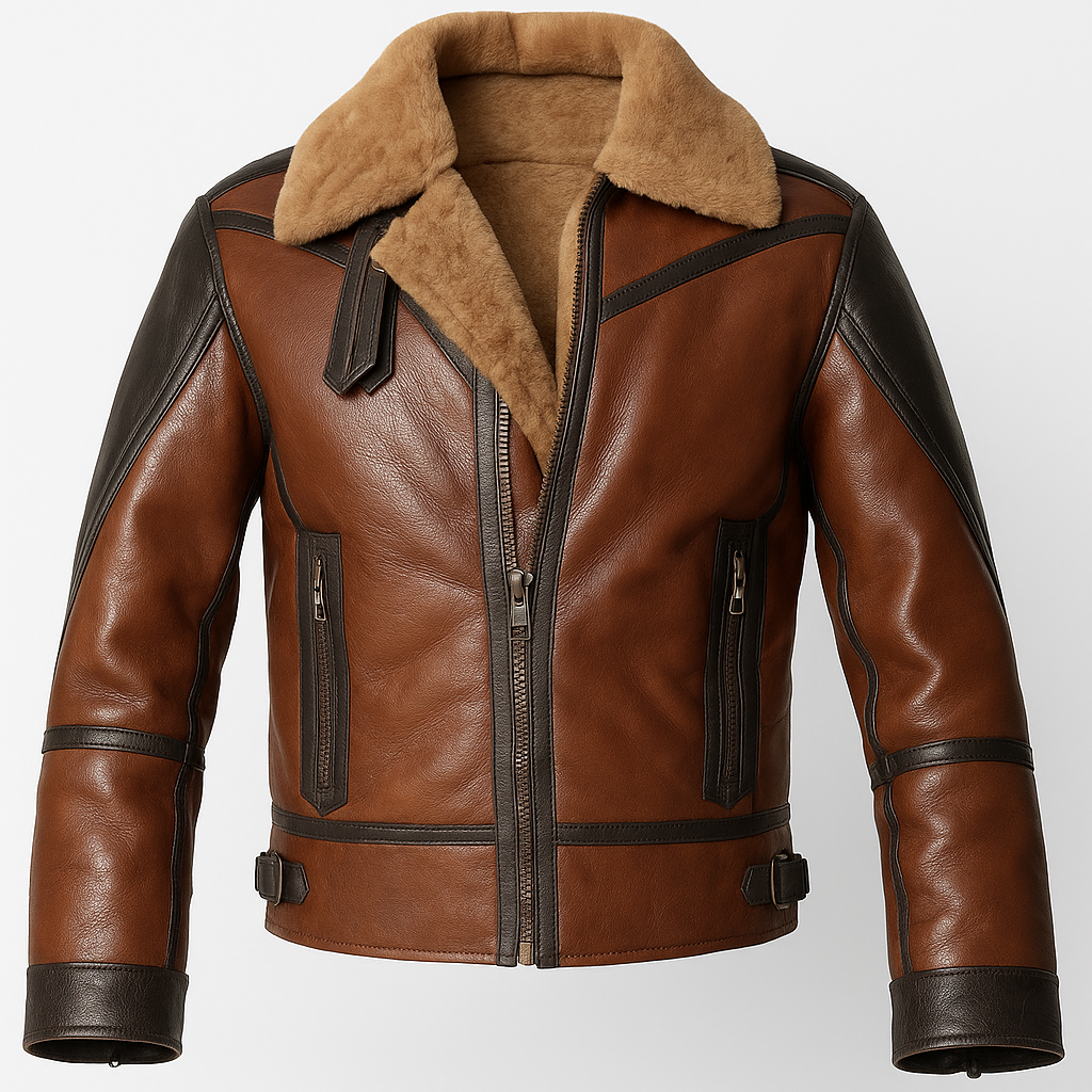 Men’s B3 Distressed Bomber Jacket | Real Shearling Aviator WWII Pilot Leather – PinnacleVista