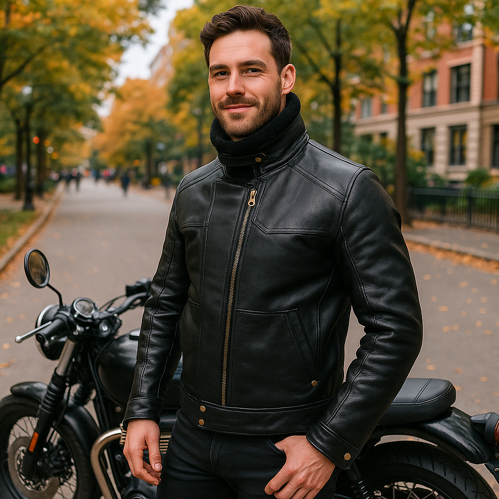 Men’s Black Shearling Bomber Jacket – WWII Luftwaffe Kanaljacke Real Sheepskin Aviator Flight Coat | Pinnacle Vista