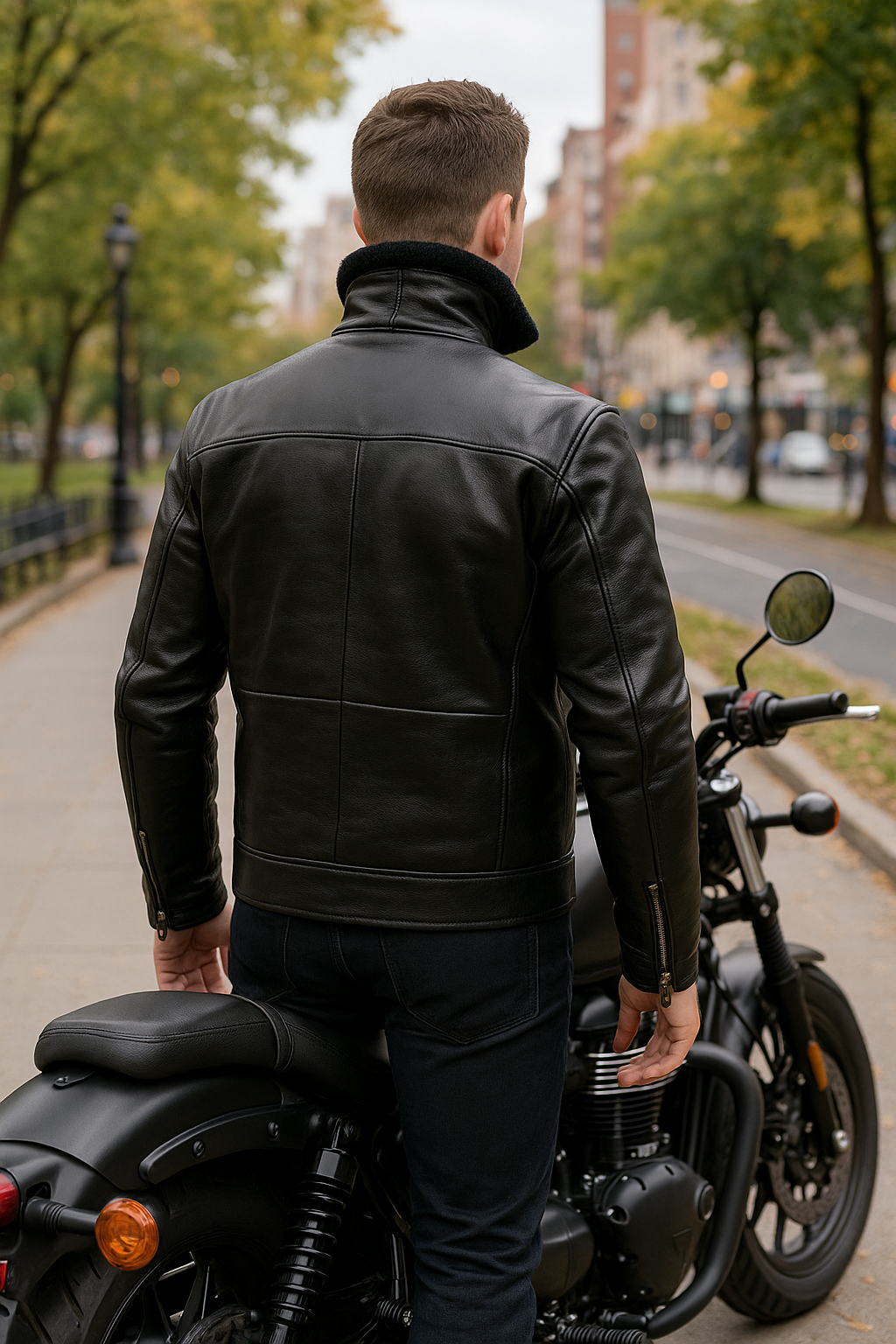 Men’s Black Shearling Bomber Jacket – WWII Luftwaffe Kanaljacke Real Sheepskin Aviator Flight Coat | Pinnacle Vista