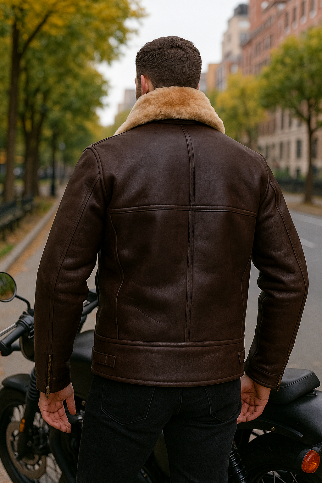 Men’s B3 Bomber Jacket – Real Ginger Shearling Sheepskin Leather Aviator Coat | Pinnacle Vista