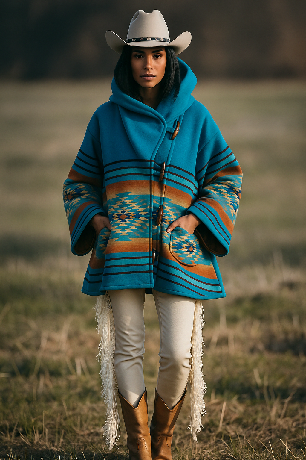 Premium wool poncho – cozy and elegant wrap for women, perfect for winter fashion and layering.