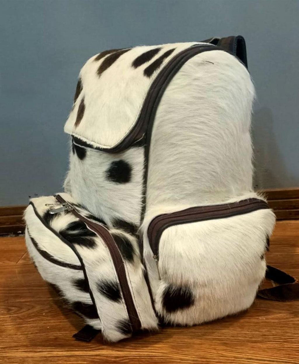 Real Cowhide Panda Backpack – Black & White Hair-On Leather Travel, School, or Diaper Bag | Handmade Western Gift for Mom or Christmas | Pinnacle Vista