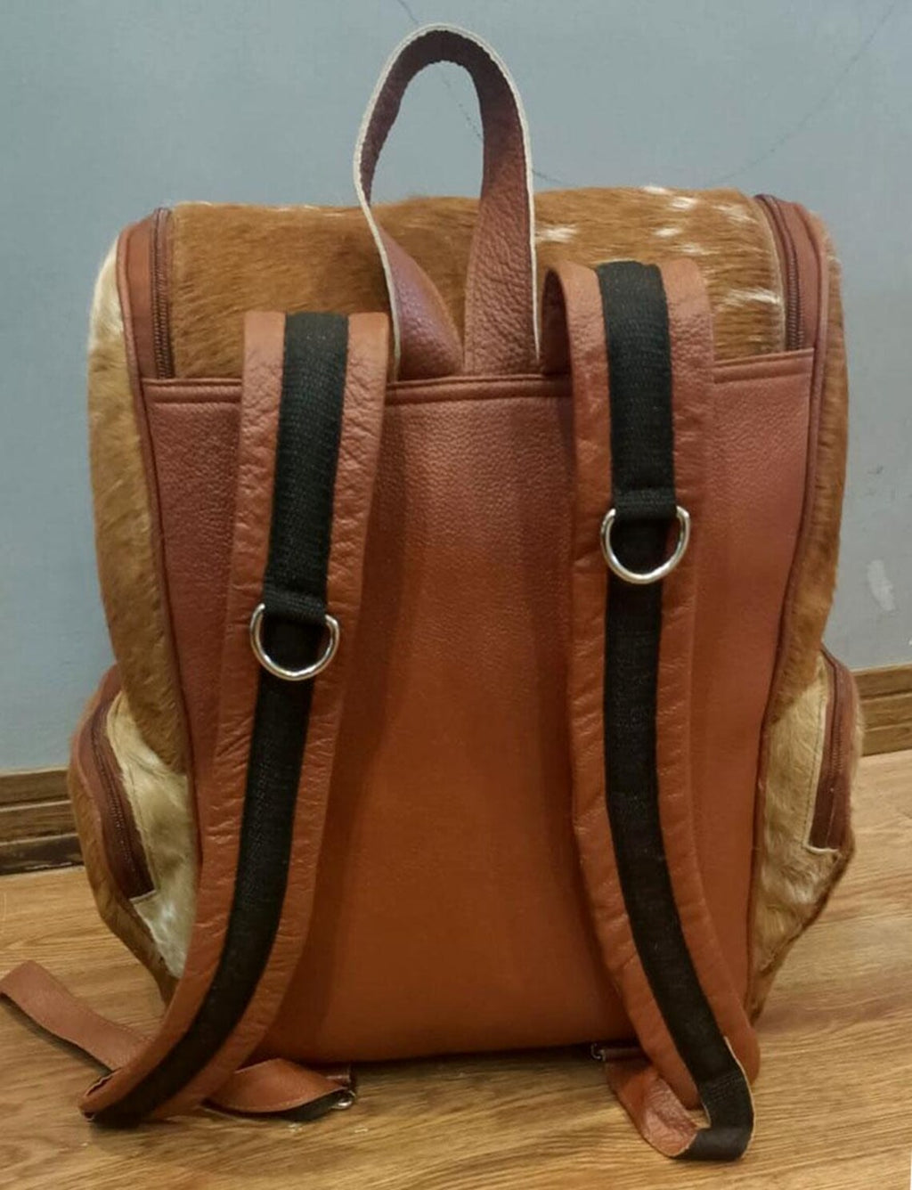 Exotic Tricolor Cowhide Leather Backpack – Handmade Travel, Diaper & School Bag | Western Style Gift for Mom, Kids, Christmas | Pinnacle Vista