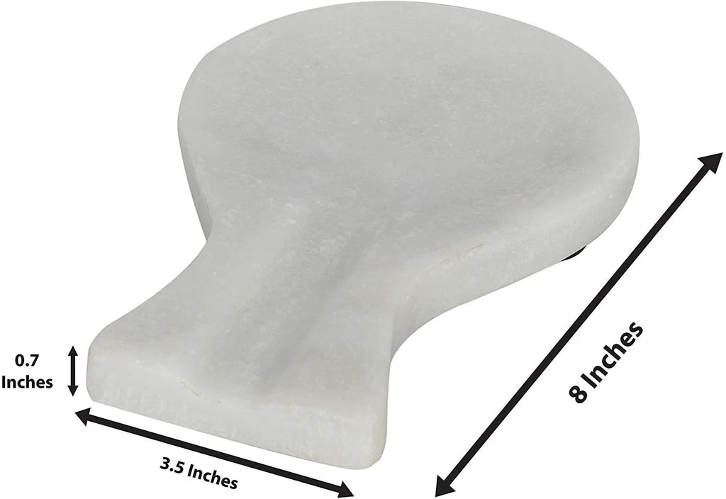 Handmade Marble Spoon Rest – Elegant White Utensil Holder for Kitchen Stove & Countertop | Natural Stone Spoon Holder by PinnacleVista
