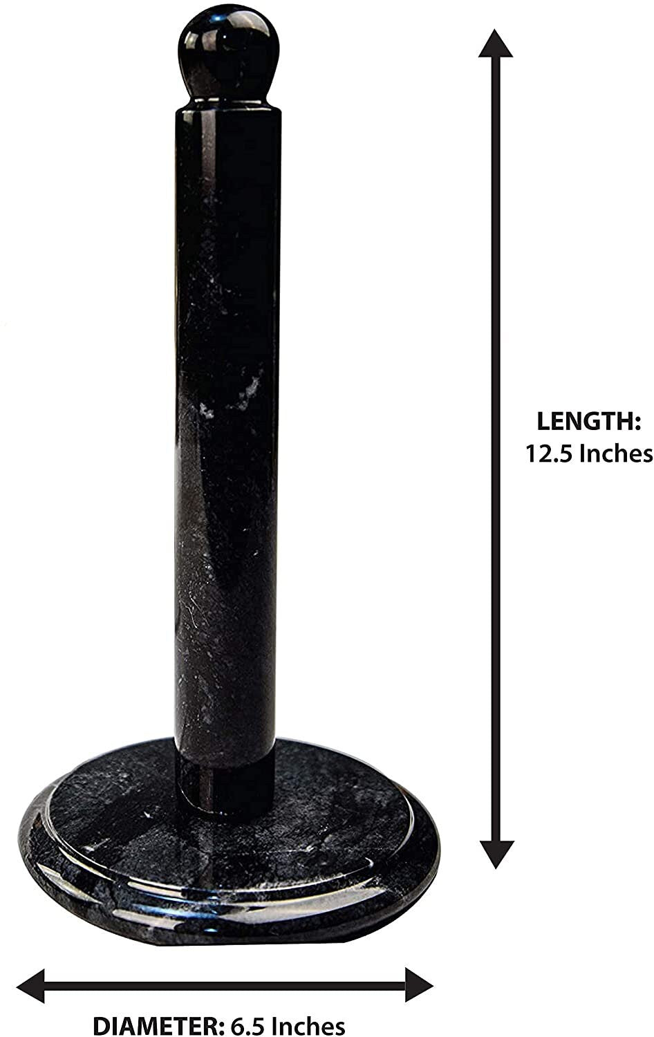 Handmade Marble Paper Towel Holder – Natural Black & White Stone Kitchen Roll Stand | Heavy Vintage Countertop Tissue Dispenser by PinnacleVista