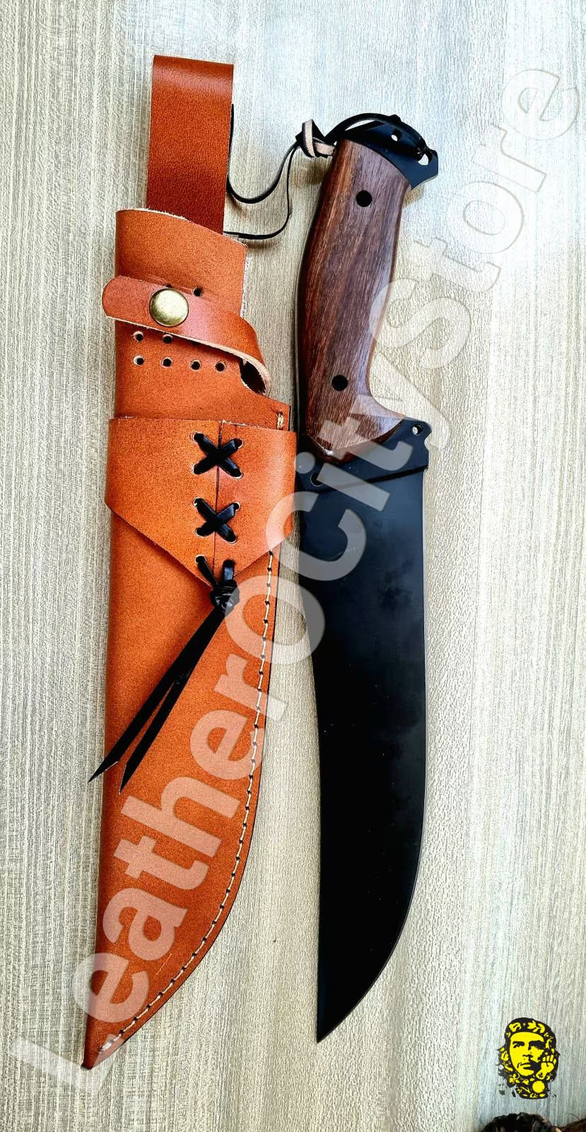 Handmade Damascus Bowie Knife – Tactical Gut Hook Knife with Rosewood Handle | 15" Hunting Blade