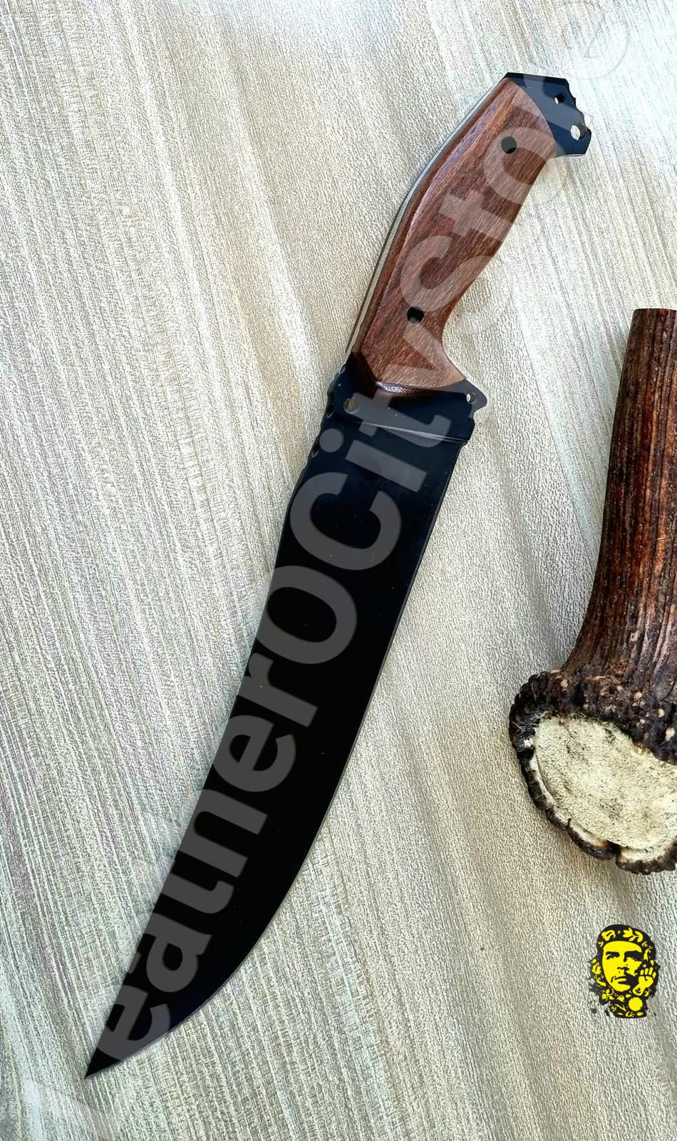 Handmade Damascus Bowie Knife – Tactical Gut Hook Knife with Rosewood Handle | 15" Hunting Blade