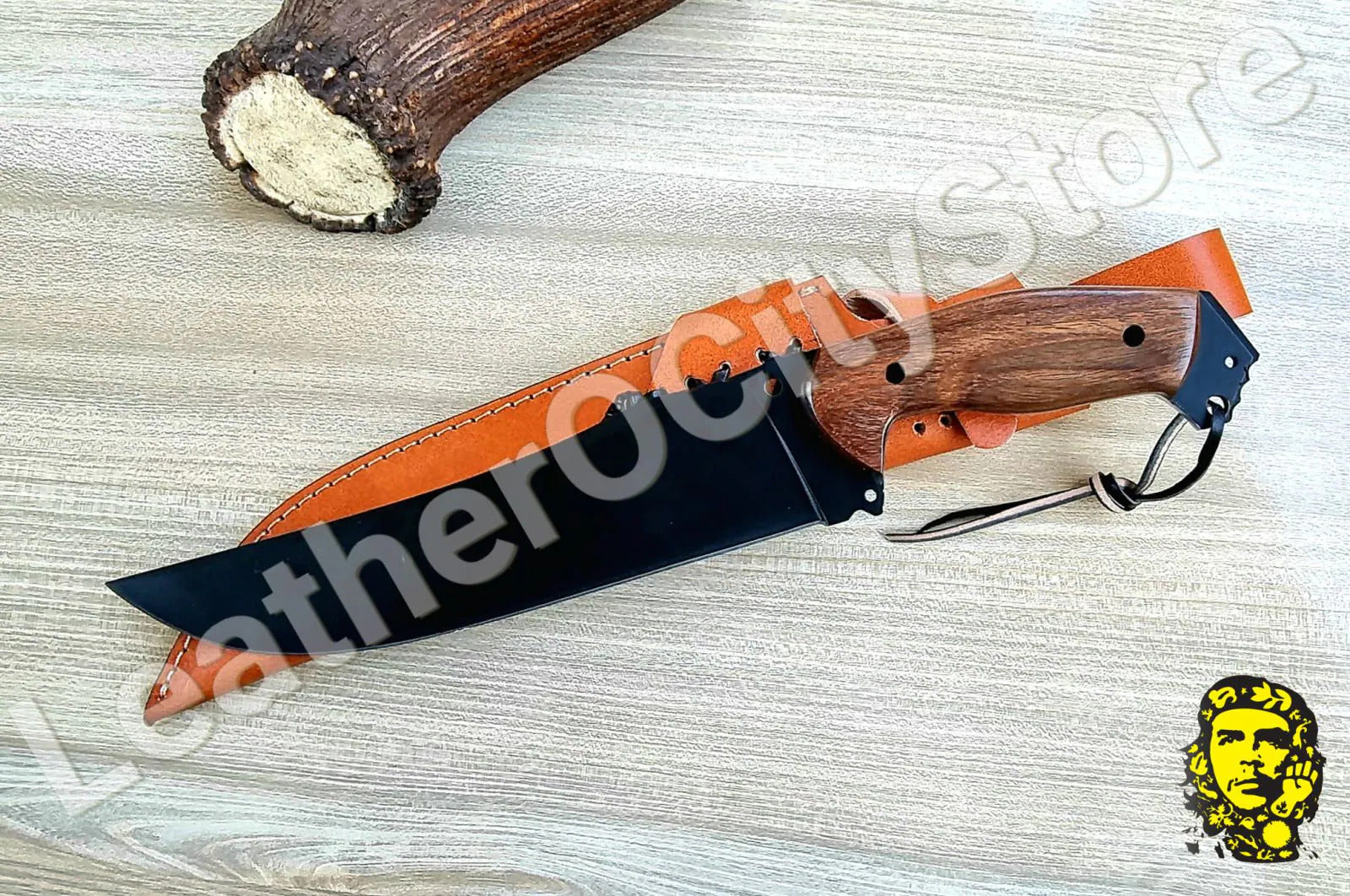 Handmade Damascus Bowie Knife – Tactical Gut Hook Knife with Rosewood Handle | 15" Hunting Blade