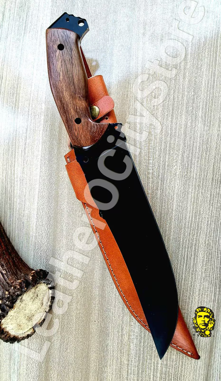 Handmade Damascus Bowie Knife – Tactical Gut Hook Knife with Rosewood Handle | 15" Hunting Blade