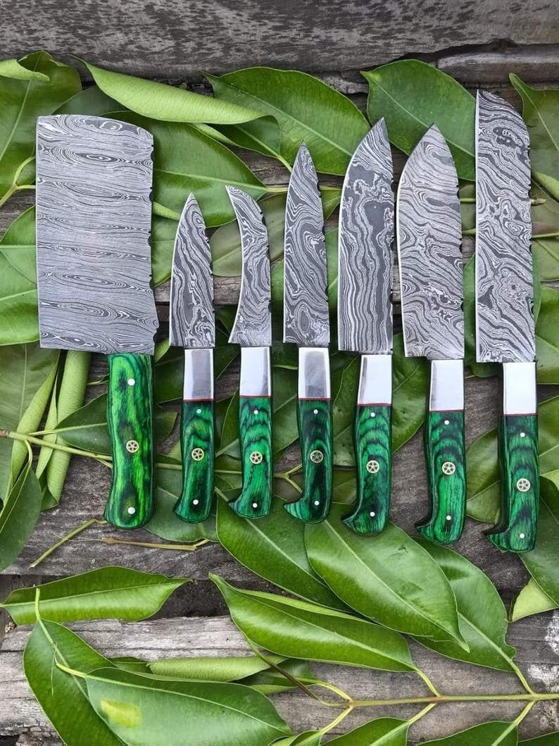 Master Chef 7‑Piece Knife Set with Leather Roll Case | PinnacleVista