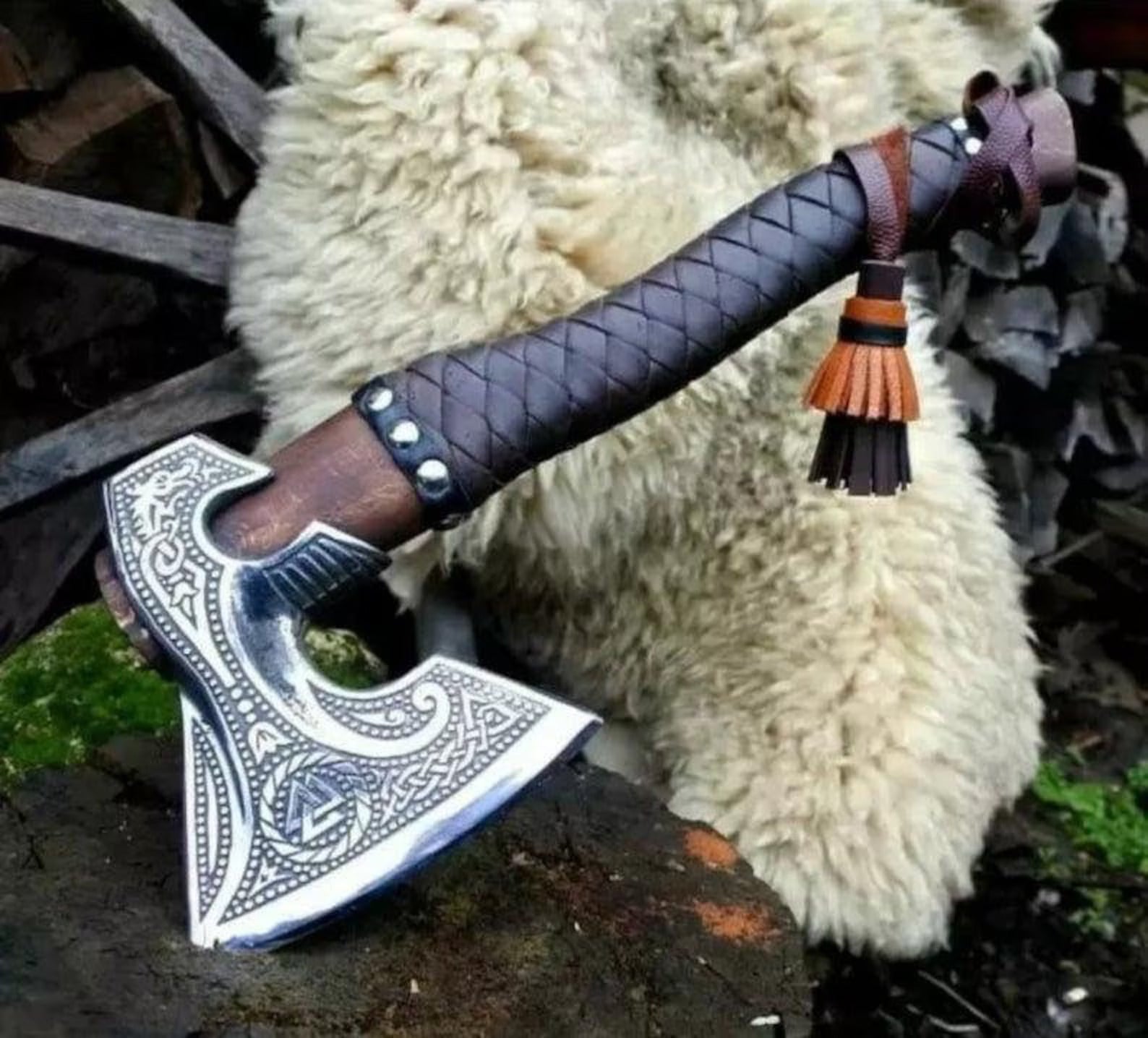 Custom Handmade Forged Viking Axe – Personalized Carbon Steel Axe with Leather Sheath | PinnacleVista