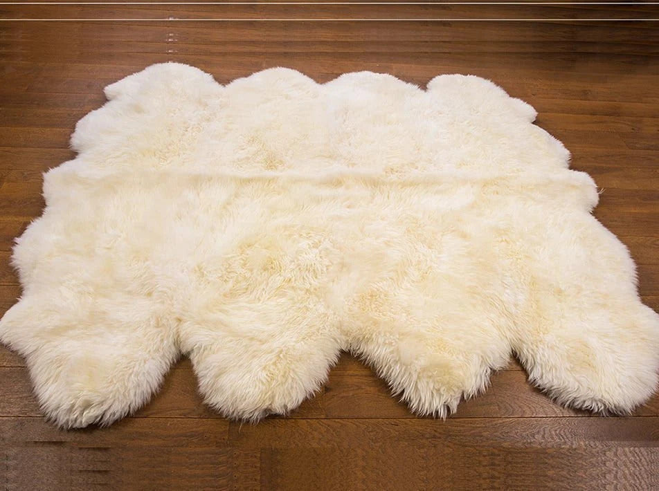 Giant Creamy White Icelandic Sheepskin Rug 75"x75" | Octo Fur Throw | Eco Wool | Luxury Pelt – PinnacleVista