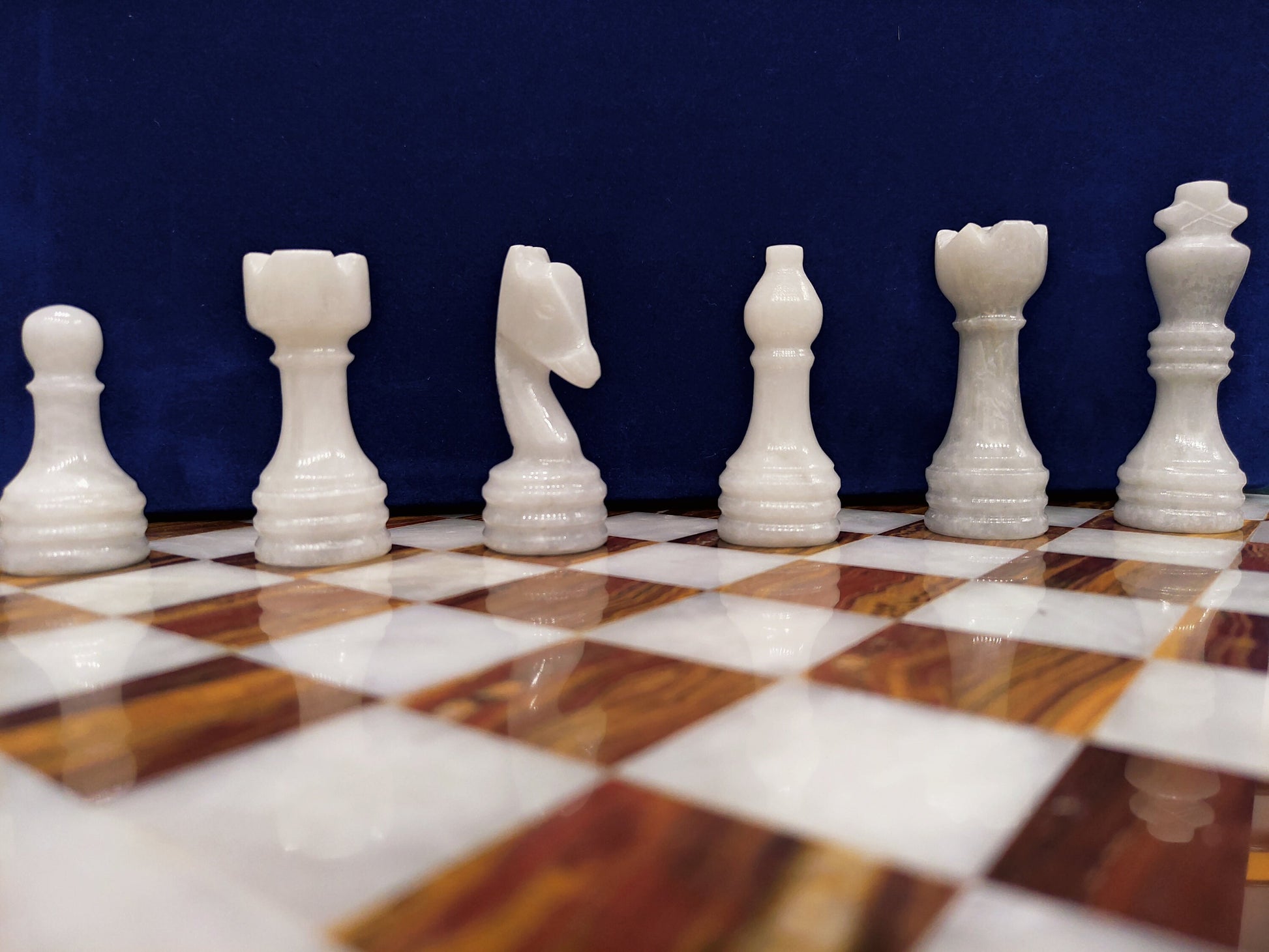 Handmade Brown & White Marble Chess Set – 12" & 16" | PinnacleVista