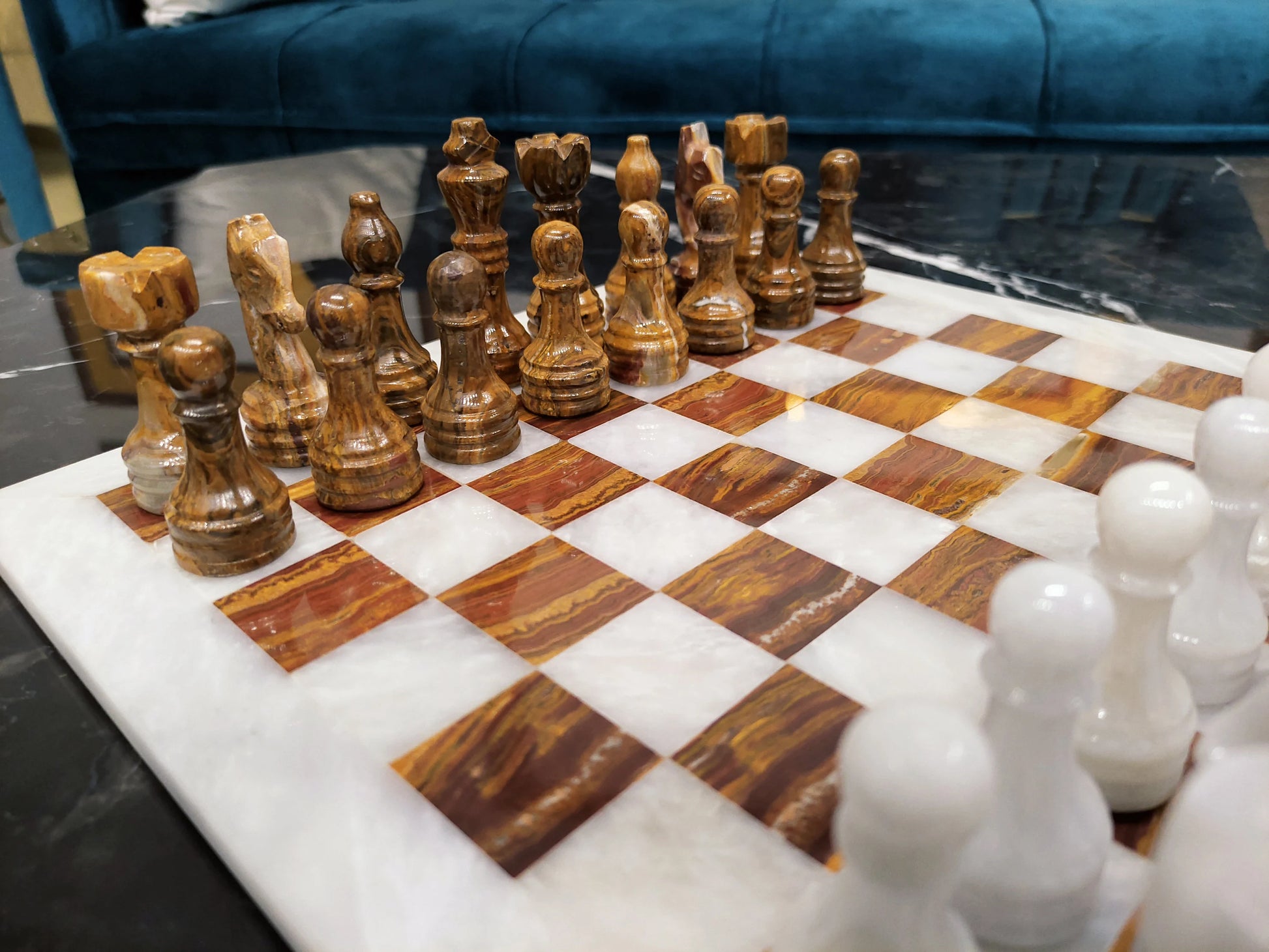 Handmade Marble Chess Pieces Set – 32 Luxury Figures | PinnacleVista