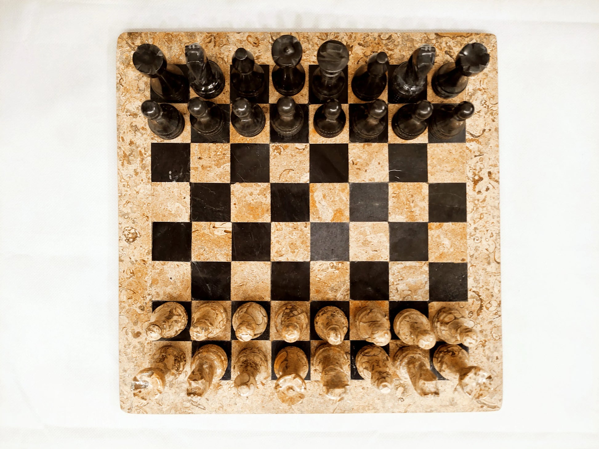 Coral Black Marble Chess Set – Handmade 12" & 16" | PinnacleVista