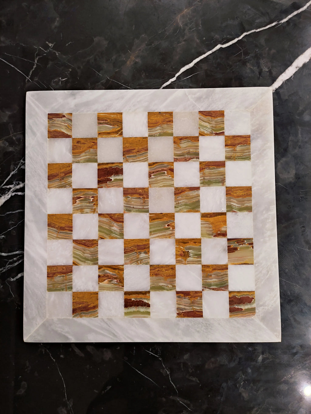 Handmade Green Onyx Marble Chess Set – 16” & 12” | Pinnacle Vista