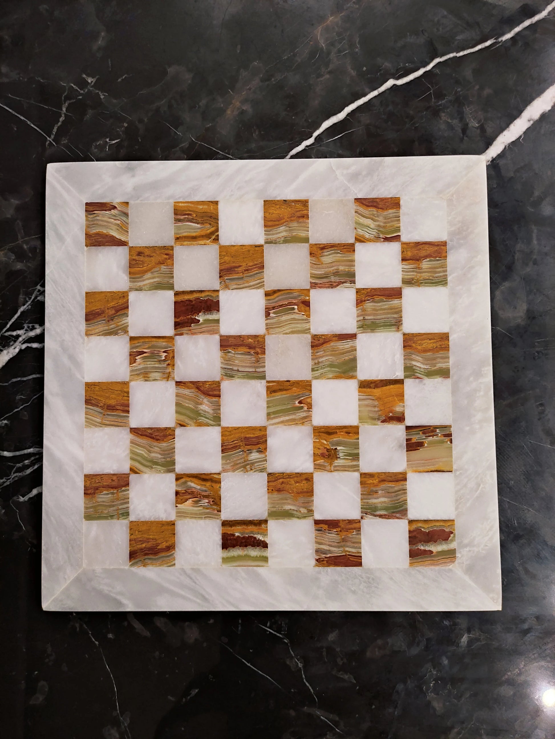 Handmade Green Onyx Marble Chess Set – 16” & 12” | Pinnacle Vista