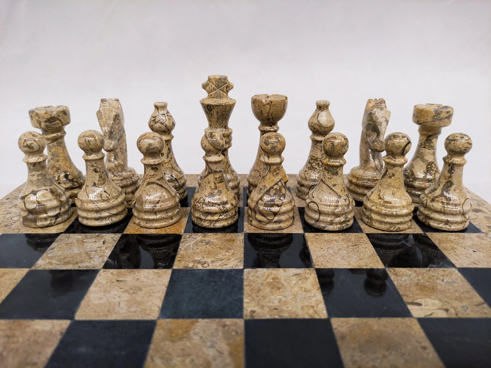 Coral Black Marble Chess Set – Handmade 12" & 16" | PinnacleVista