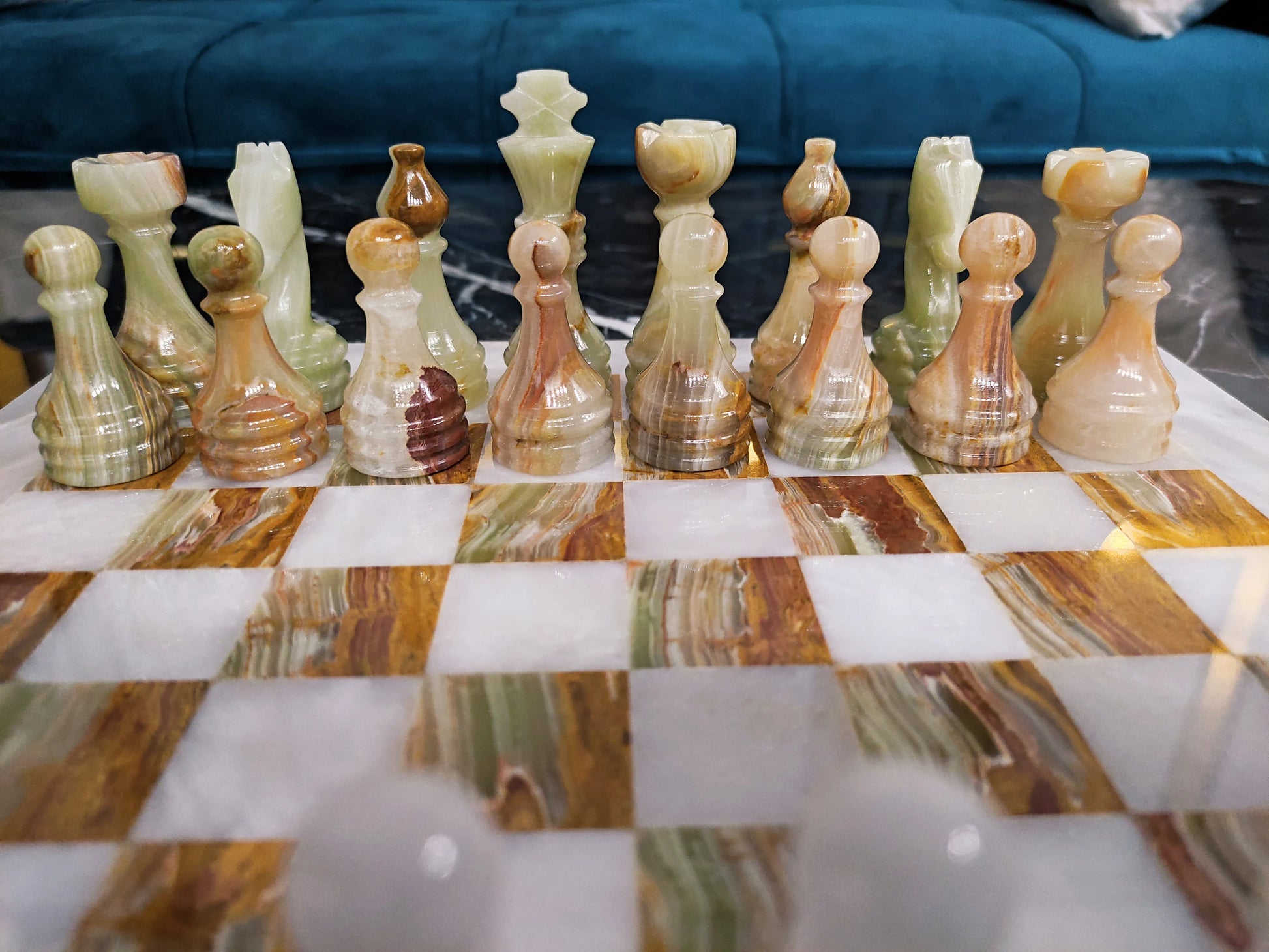 Handmade Marble Chess Pieces Set – 32 Luxury Figures | PinnacleVista
