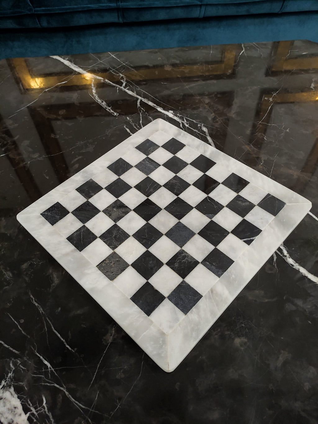 Queen's Gambit Handmade 12 inch Marble Chess Set Indoor Adult Chess Game Marble Chess Board Handcraft 12" Premium Top Quality Chess Board